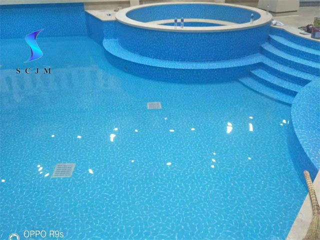 盤錦水波紋泳池膠膜案例