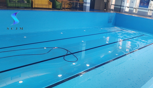 室內(nèi)純藍色防水膠膜安裝完成效果圖